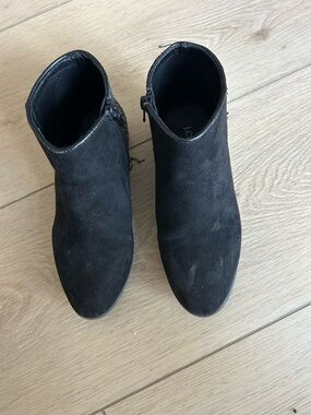 Crewcuts Black Suede Ankle Booties with Side Zip